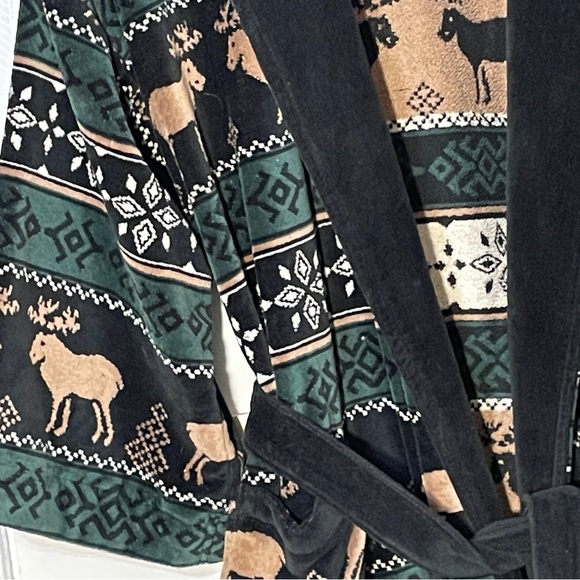 Roundtree & Yorke Vintage Long Heavyweight Cotton Robe Shawl Collar Self Tie - Picture 9 of 12